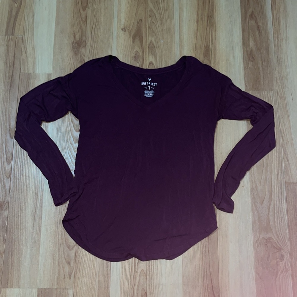 American Eagle Outfitters Purple Top - Picture 3 of 4